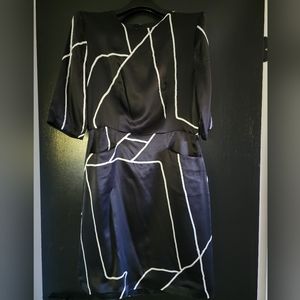 Rag & Bone black and white satin mini dress size 2